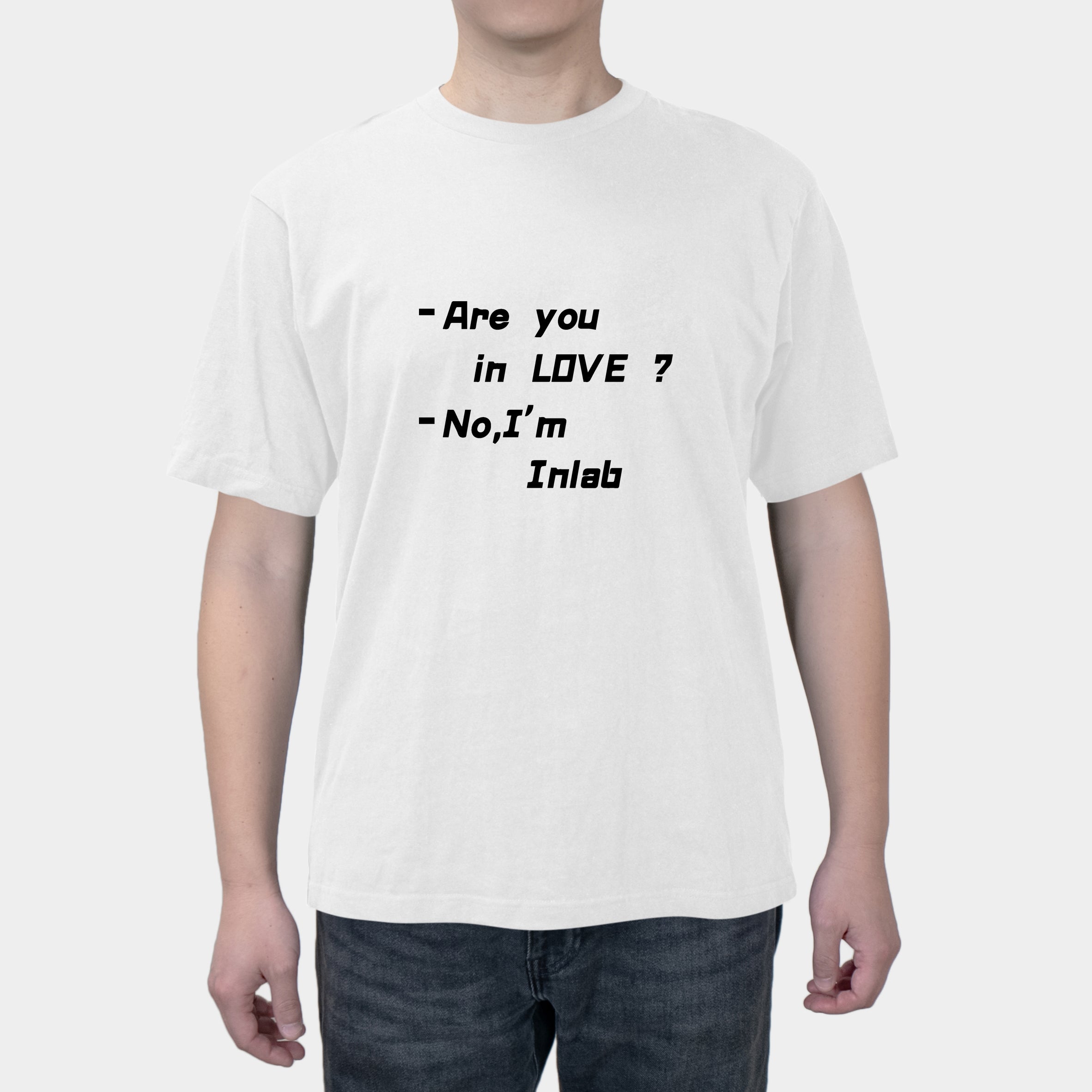 Are you in LOVE? No,I'm INIab Fun English Men's Summer short sleeves