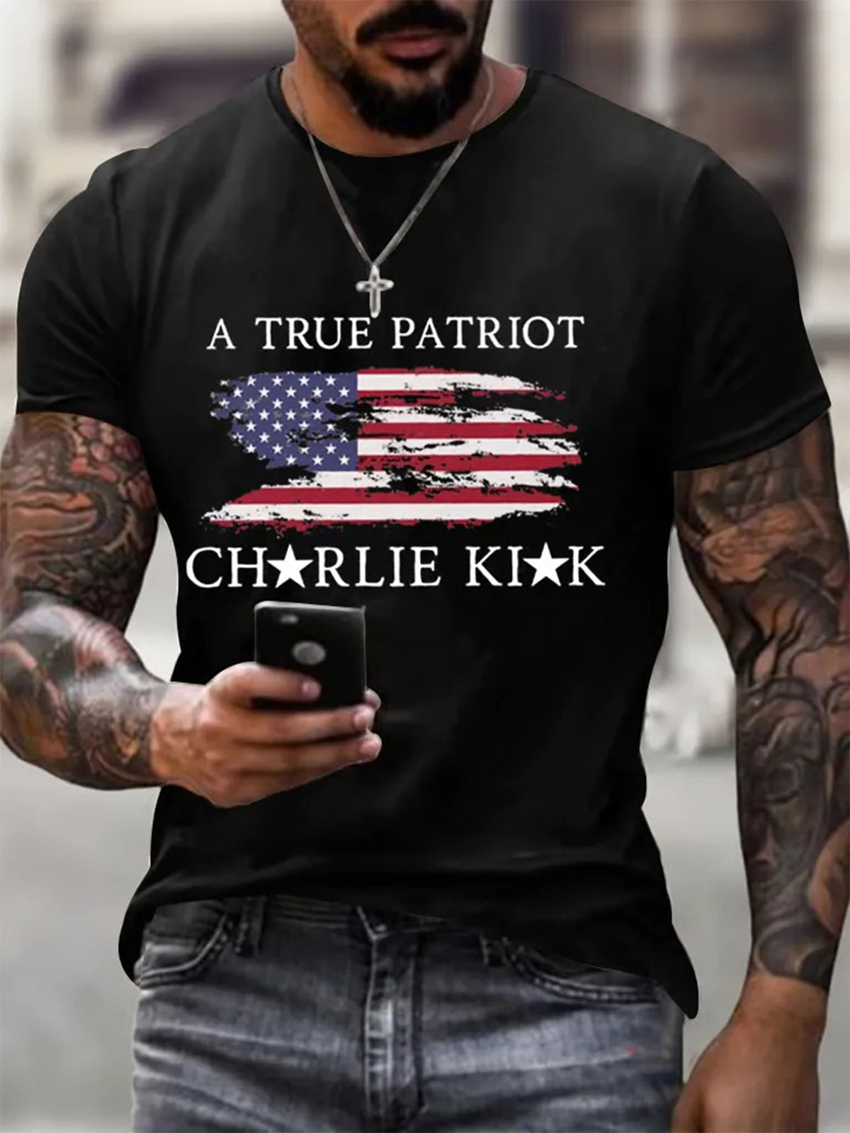 Men's A True Patriot Printed Casual T-shirt