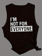 Round neck letter lyrics print women's sleeveless vest Random shipment