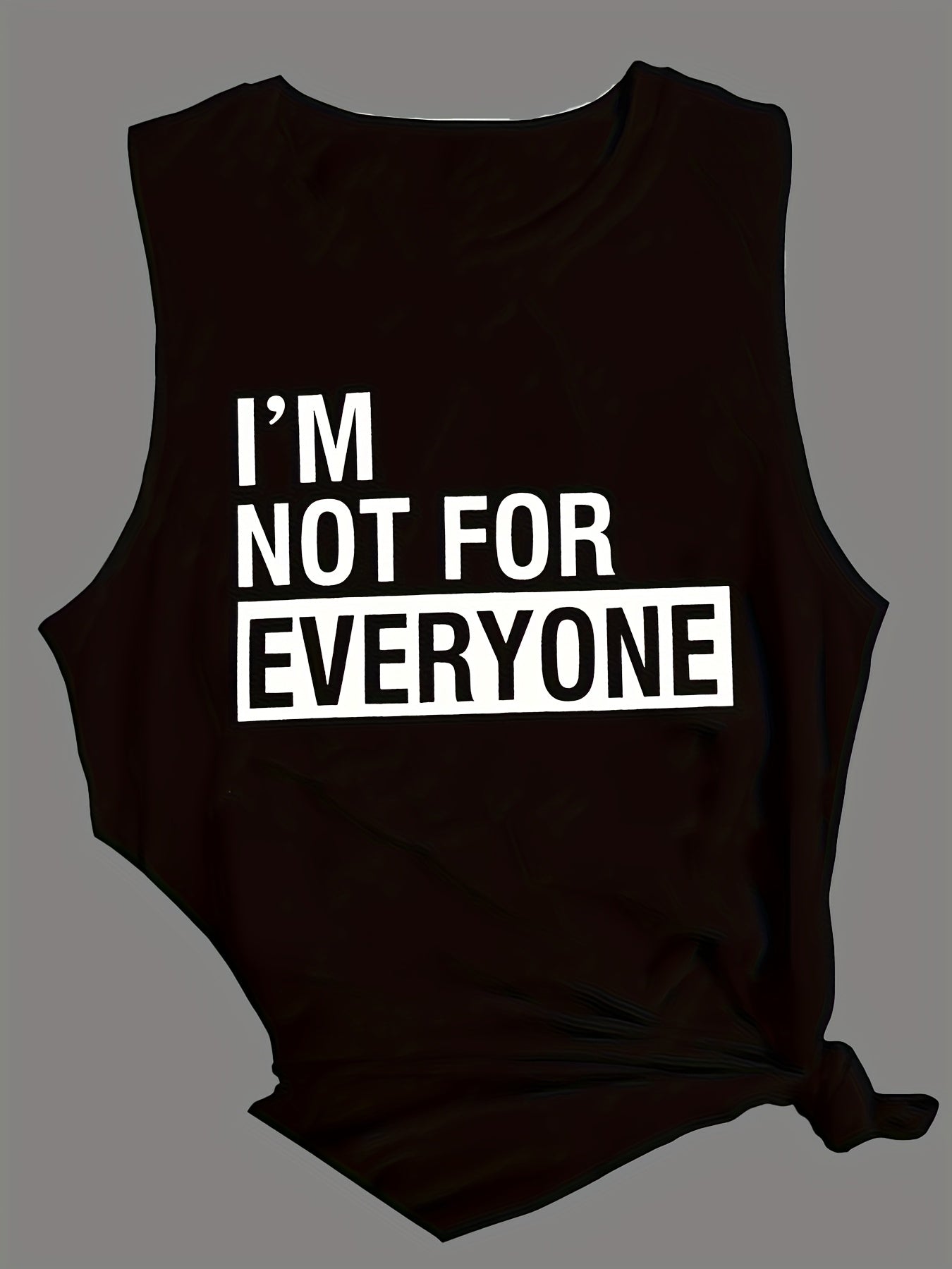 Round neck letter lyrics print women's sleeveless vest Random shipment