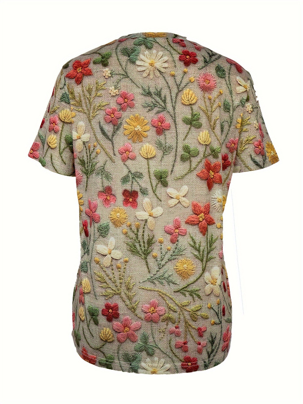 Summer Small Flower Totem Short Sleeve Vitality Print T-shirt Random shipment