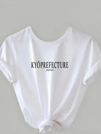 KyōprefectureJapanese alphabet print crew neck short sleeve knit T-shirt